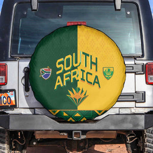 South Africa Football Spare Tire Cover Diamond Protea Flower Symmetrical Style
