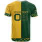 Custom South Africa Football T shirt Diamond Protea Flower Symmetrical Style