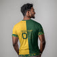 Custom South Africa Football T shirt Diamond Protea Flower Symmetrical Style