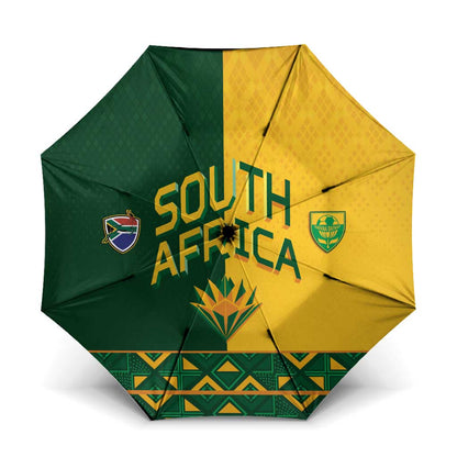 South Africa Football Umbrella Diamond Protea Flower Symmetrical Style