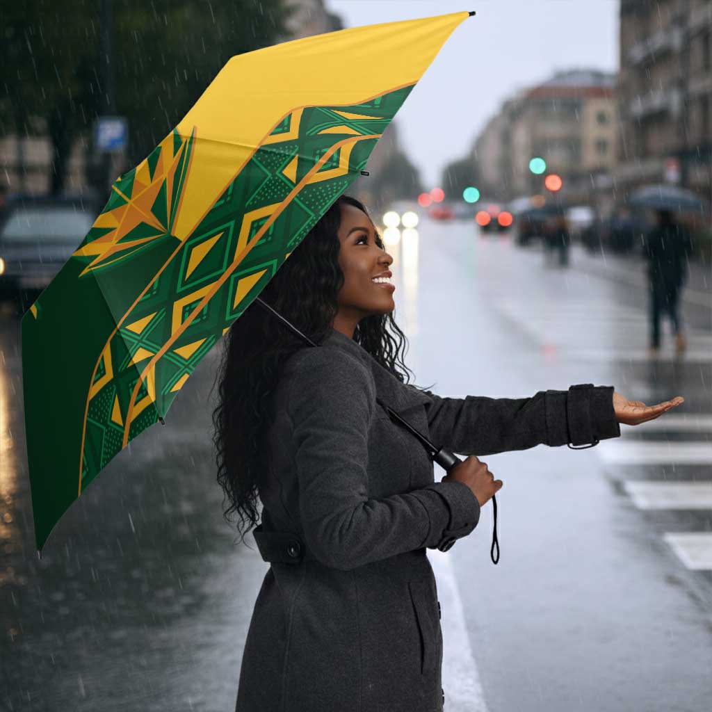 South Africa Football Umbrella Diamond Protea Flower Symmetrical Style