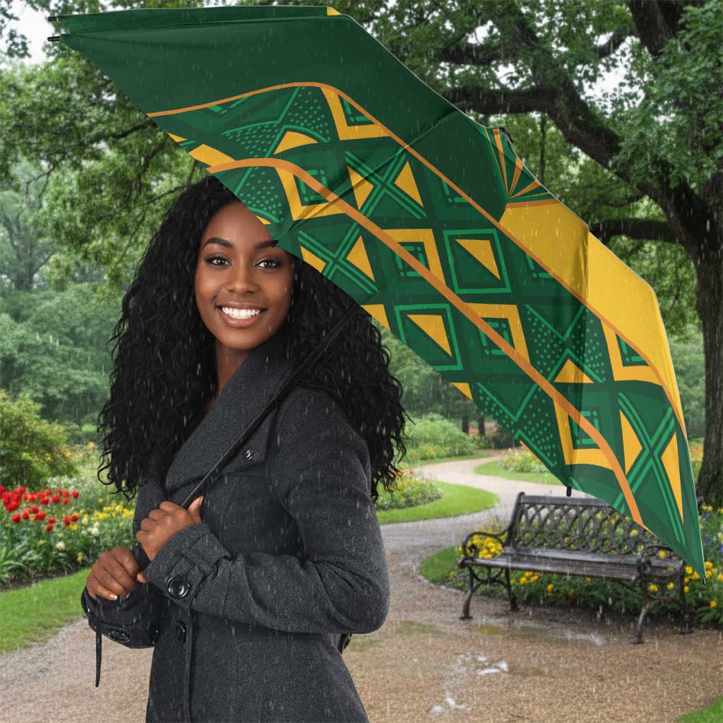 South Africa Football Umbrella Diamond Protea Flower Symmetrical Style