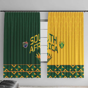 South Africa Football Window Curtain Diamond Protea Flower Symmetrical Style