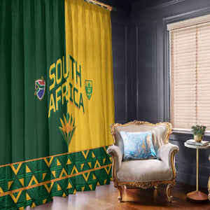 South Africa Football Window Curtain Diamond Protea Flower Symmetrical Style