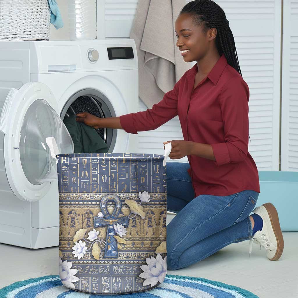 Ankh Egypt Laundry Basket Egyptian Lotus Flowers
