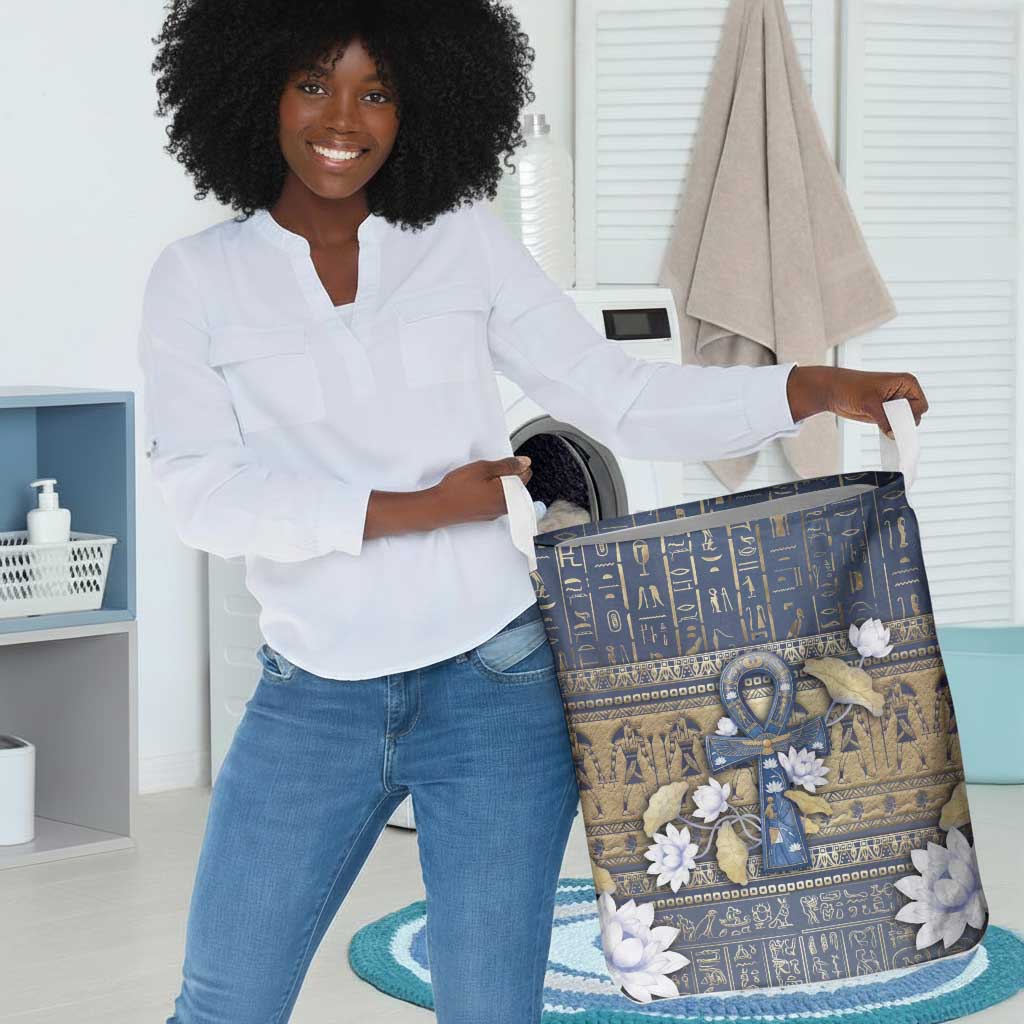 Ankh Egypt Laundry Basket Egyptian Lotus Flowers