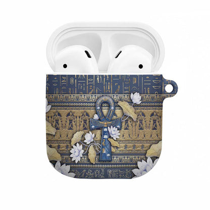 Ankh Egypt AirPods Case Egyptian Lotus Flowers