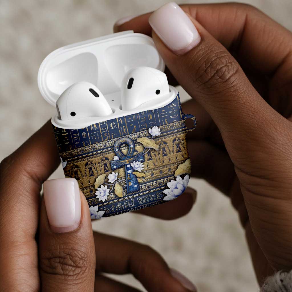 Ankh Egypt AirPods Case Egyptian Lotus Flowers