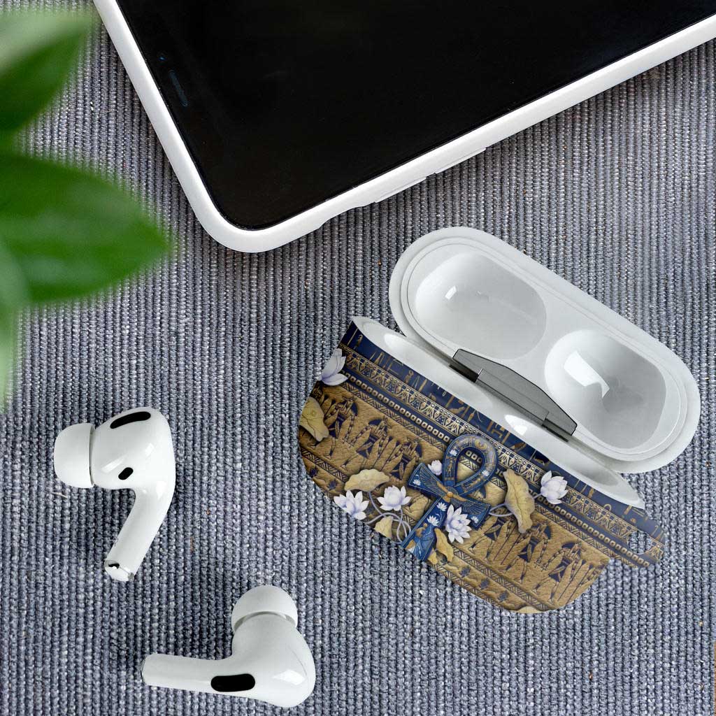 Ankh Egypt AirPods Case Egyptian Lotus Flowers