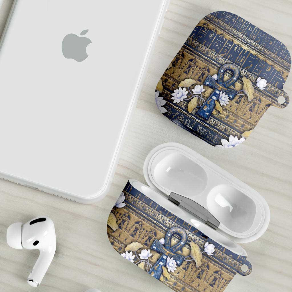 Ankh Egypt AirPods Case Egyptian Lotus Flowers