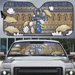 Ankh Egypt Auto Sun Shade Egyptian Lotus Flowers