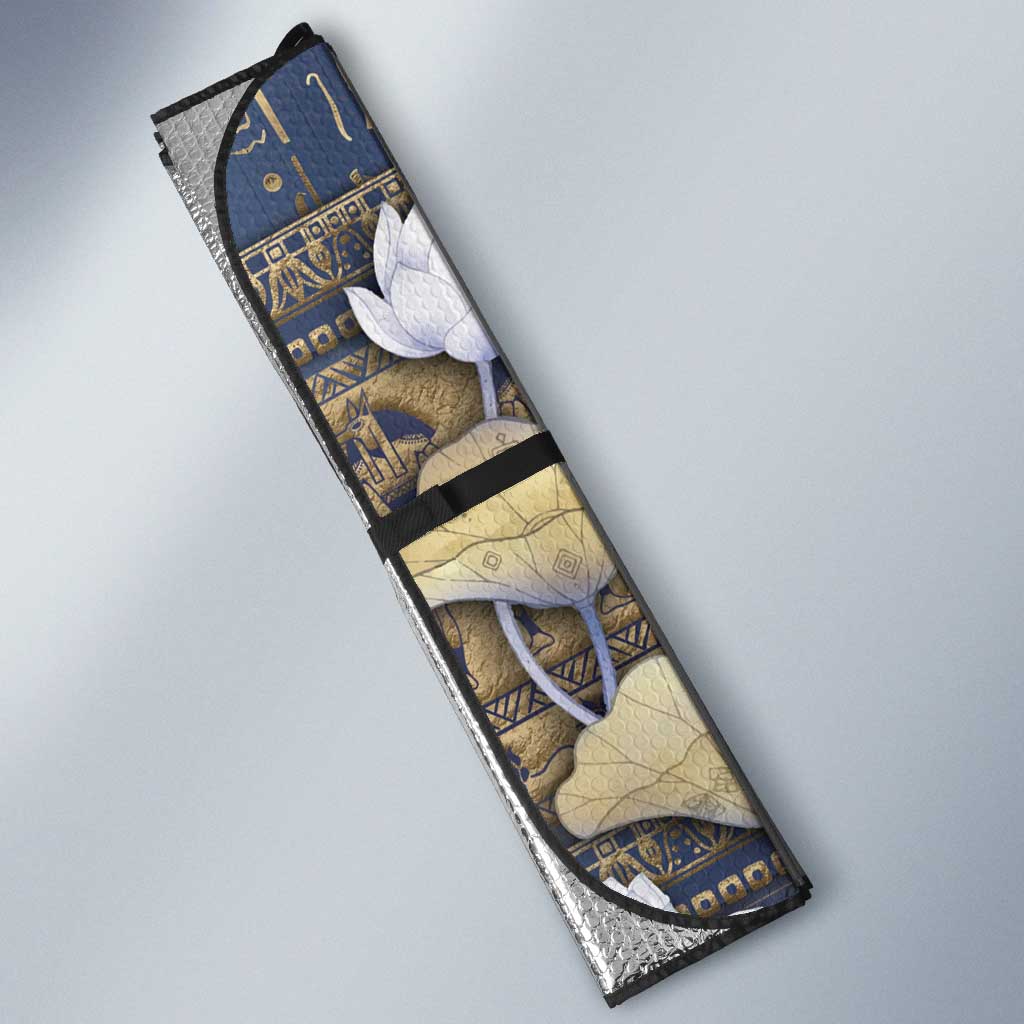 Ankh Egypt Auto Sun Shade Egyptian Lotus Flowers