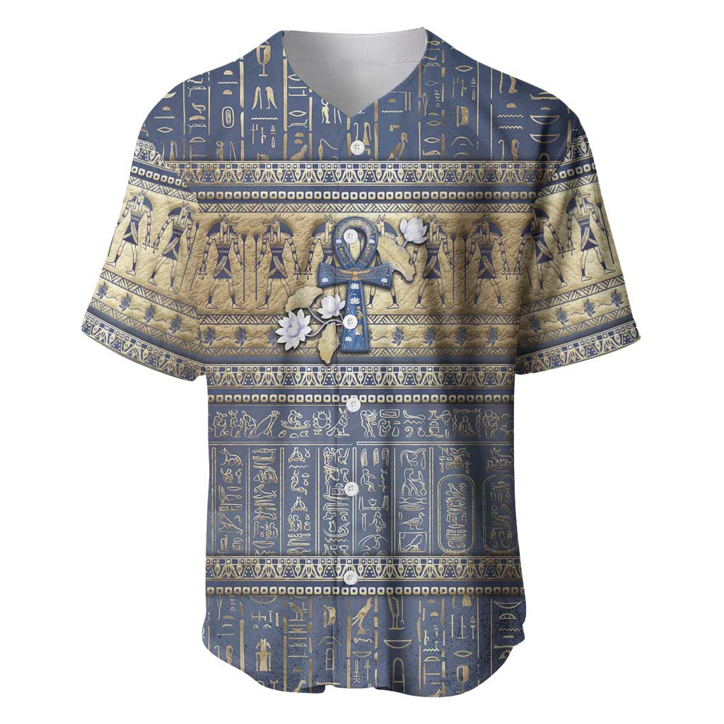 Ankh Egypt Baseball Jersey Egyptian Lotus Flowers