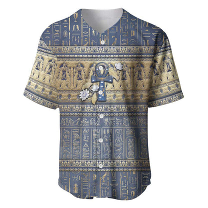 Ankh Egypt Baseball Jersey Egyptian Lotus Flowers