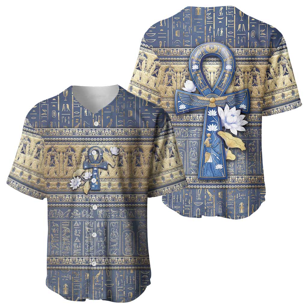 Ankh Egypt Baseball Jersey Egyptian Lotus Flowers