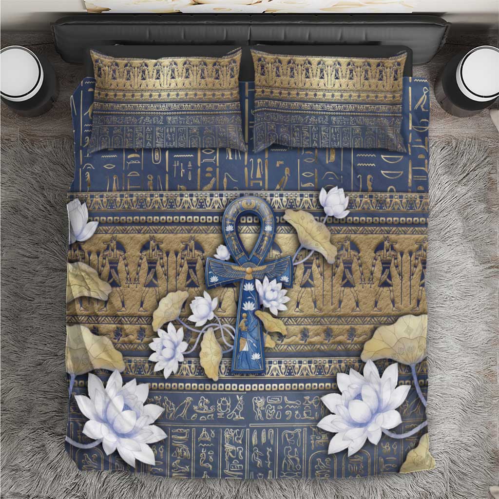 Ankh Egypt Bedding Set Egyptian Lotus Flowers