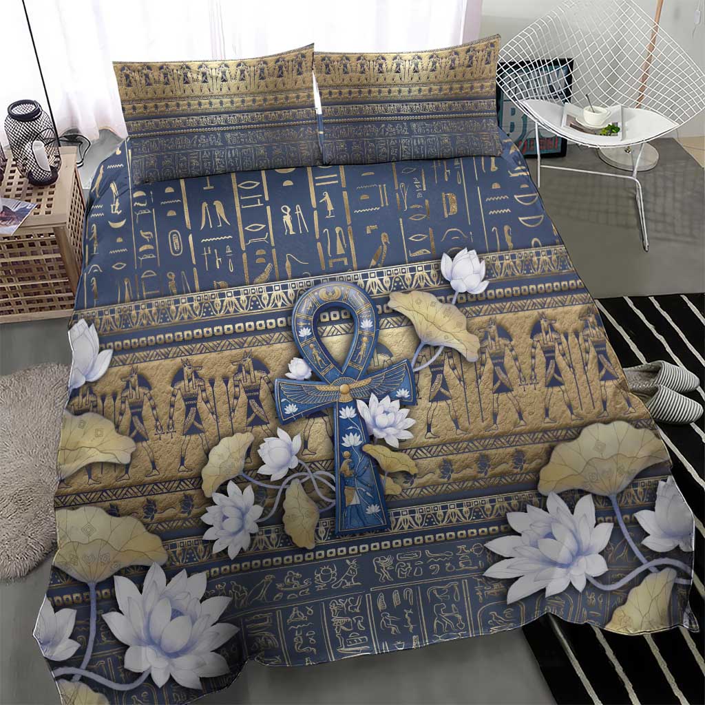 Ankh Egypt Bedding Set Egyptian Lotus Flowers