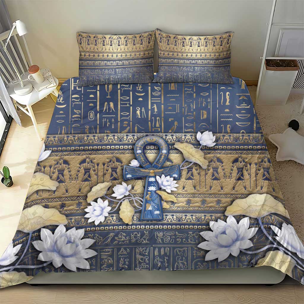 Ankh Egypt Bedding Set Egyptian Lotus Flowers