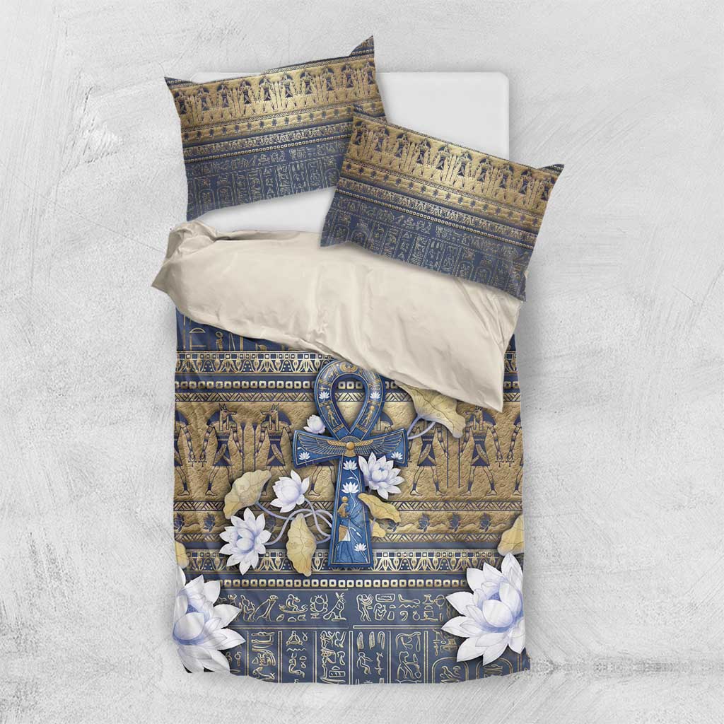 Ankh Egypt Bedding Set Egyptian Lotus Flowers