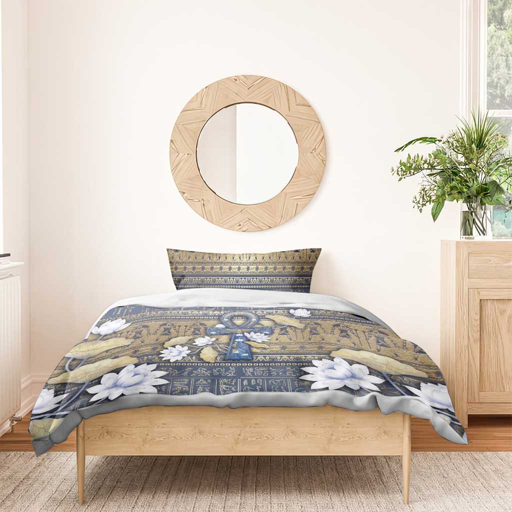 Ankh Egypt Bedding Set Egyptian Lotus Flowers