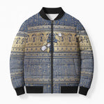 Ankh Egypt Bomber Puffer Jacket Egyptian Lotus Flowers