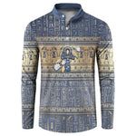 Ankh Egypt Button Sweatshirt Egyptian Lotus Flowers