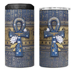 Ankh Egypt 4 in 1 Can Cooler Tumbler Egyptian Lotus Flowers