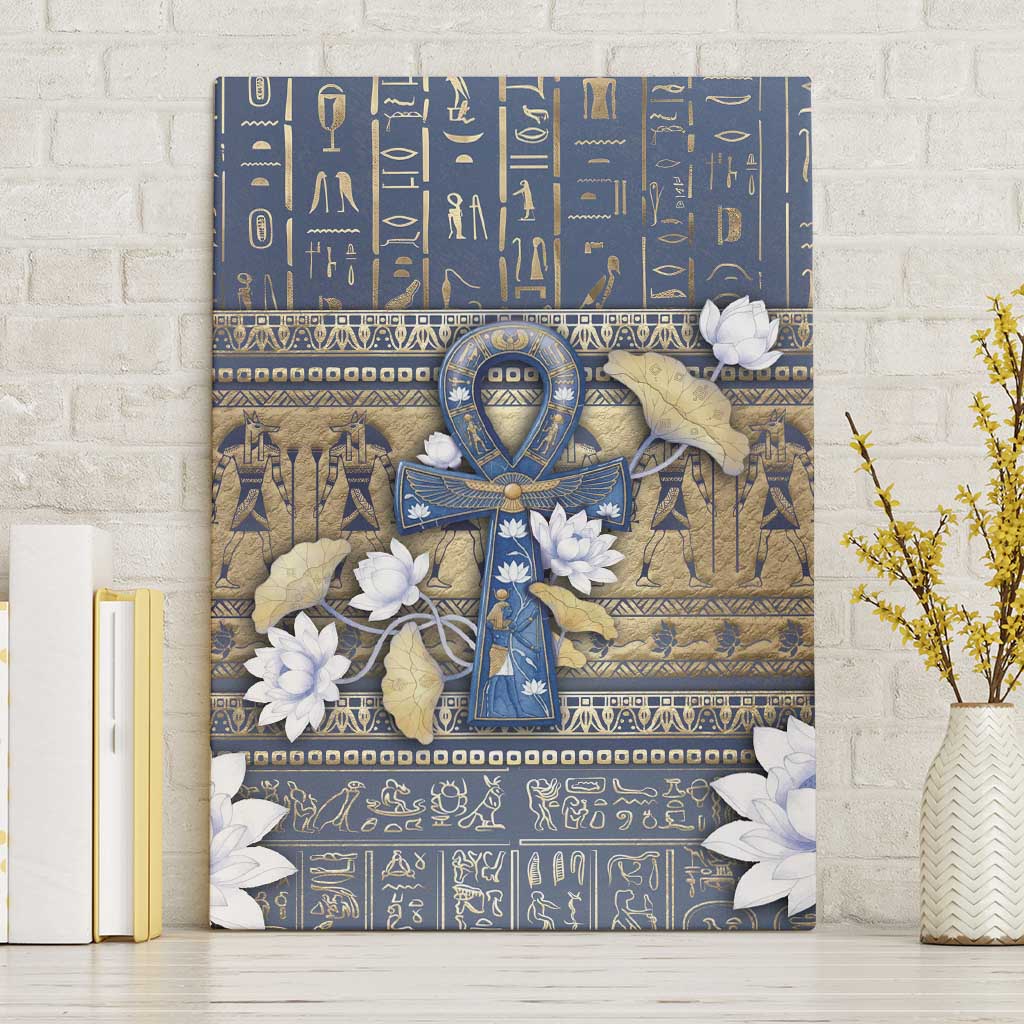 Ankh Egypt Canvas Wall Art Egyptian Lotus Flowers