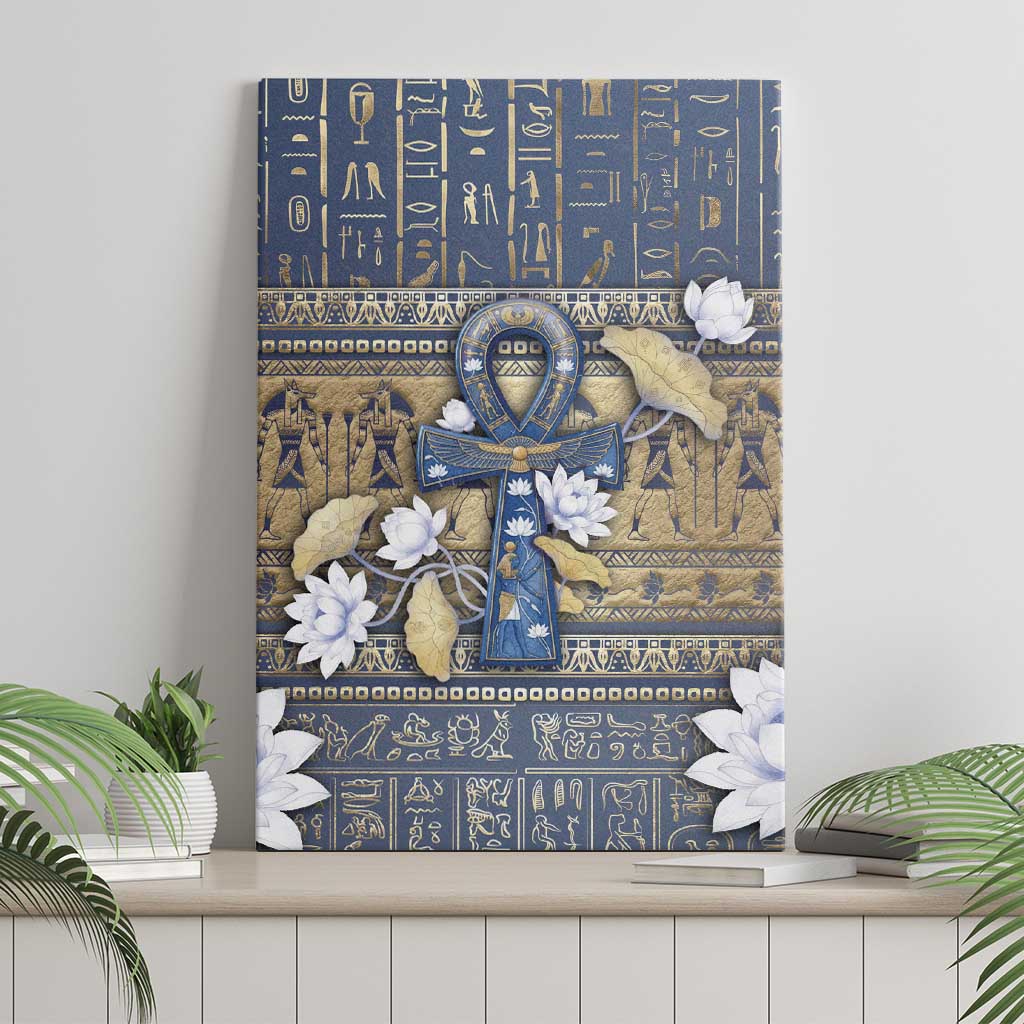 Ankh Egypt Canvas Wall Art Egyptian Lotus Flowers