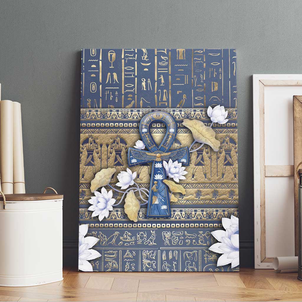 Ankh Egypt Canvas Wall Art Egyptian Lotus Flowers