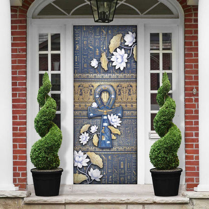Ankh Egypt Door Cover Egyptian Lotus Flowers