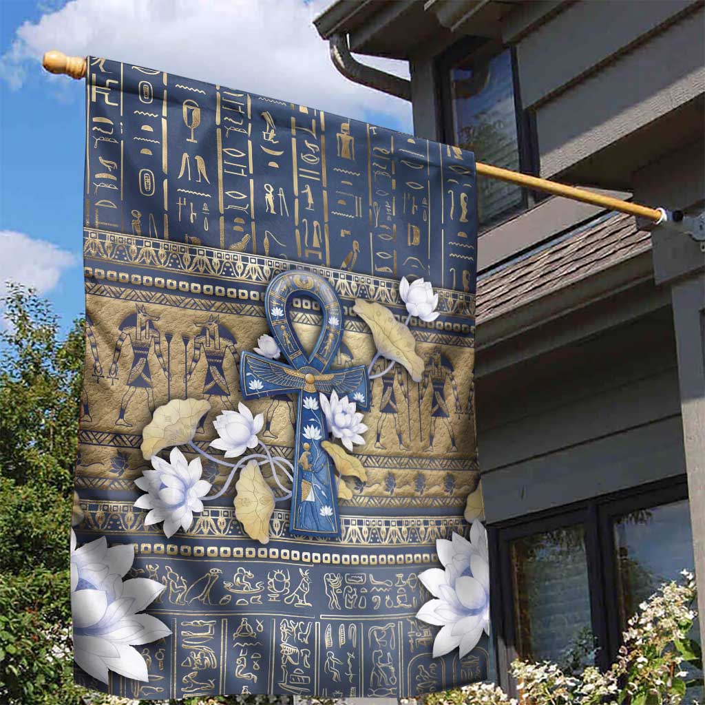 Ankh Egypt Garden Flag Egyptian Lotus Flowers