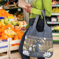 Ankh Egypt Grocery Bag Egyptian Lotus Flowers
