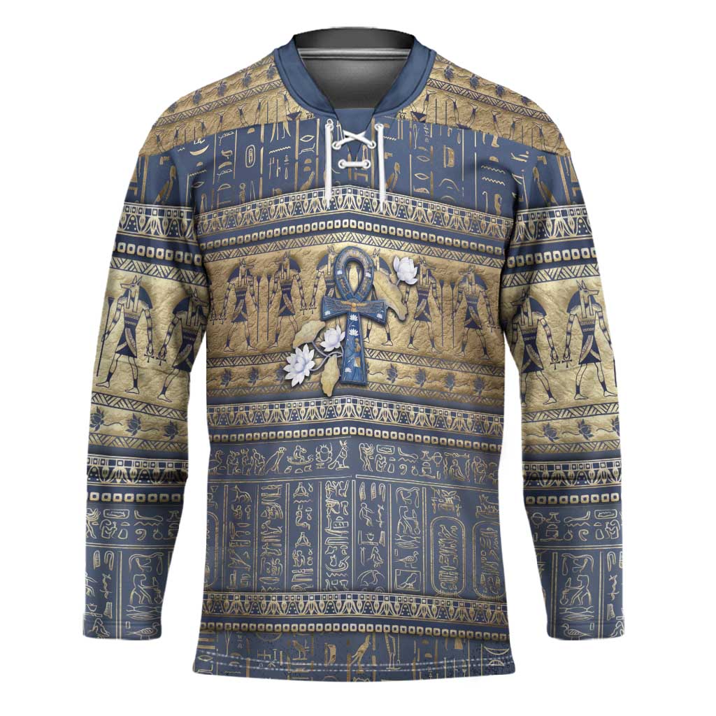 Ankh Egypt Hockey Jersey Egyptian Lotus Flowers