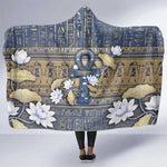 Ankh Egypt Hooded Blanket Egyptian Lotus Flowers