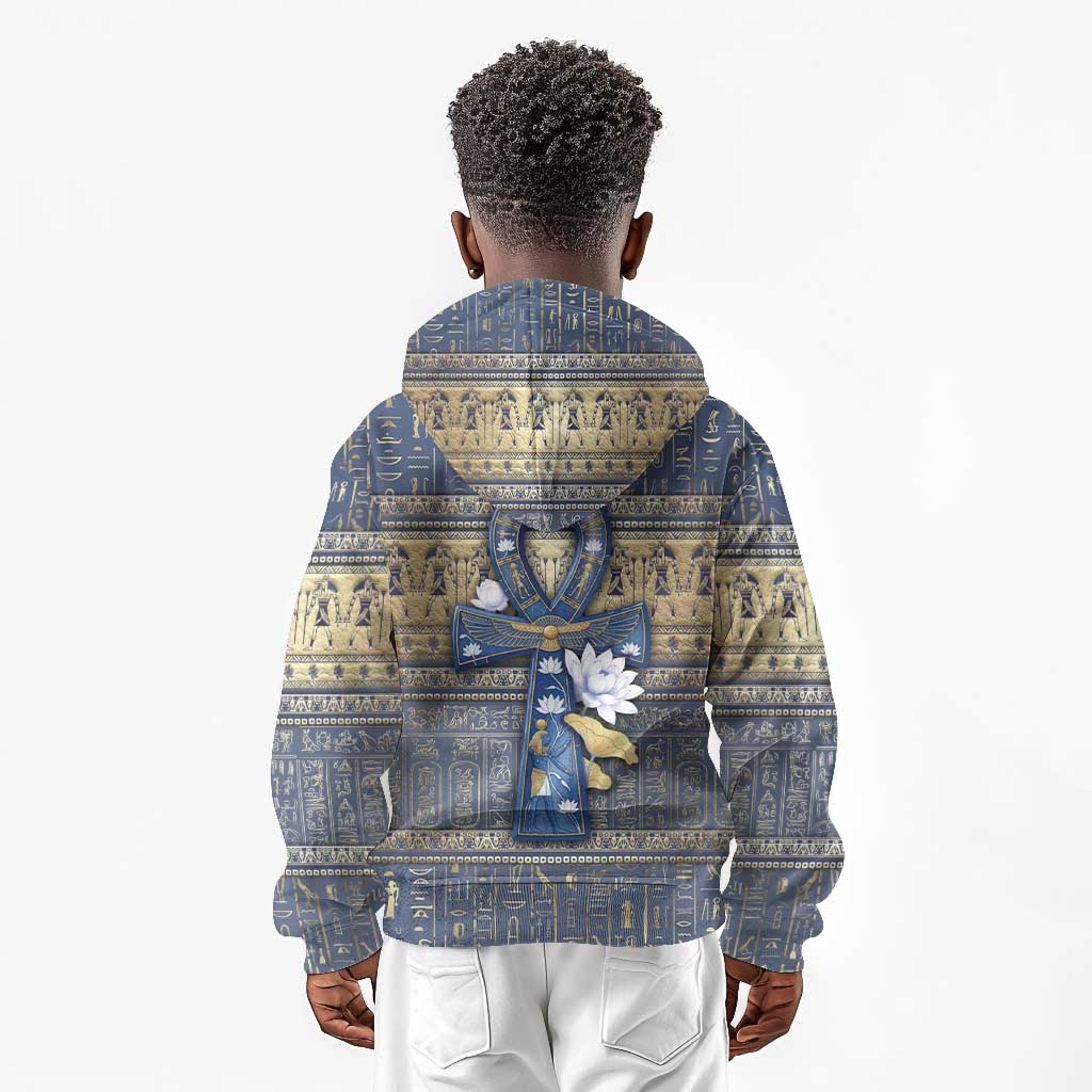 Ankh Egypt Kid Hoodie Egyptian Lotus Flowers