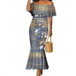 Ankh Egypt Mermaid Dress Egyptian Lotus Flowers