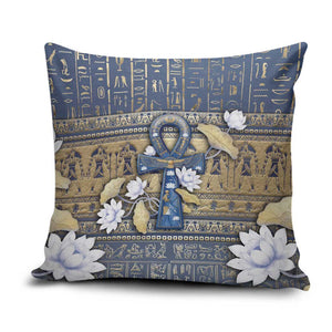 Ankh Egypt Pillow Cover Egyptian Lotus Flowers