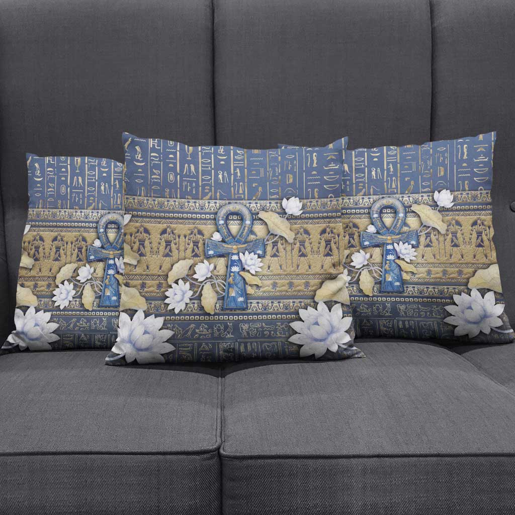 Ankh Egypt Pillow Cover Egyptian Lotus Flowers
