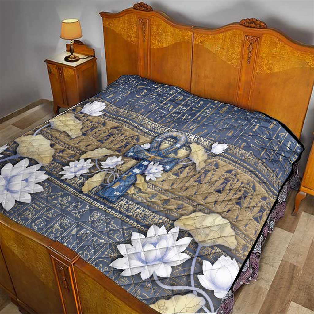 Ankh Egypt Quilt Egyptian Lotus Flowers
