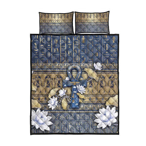 Ankh Egypt Quilt Bed Set Egyptian Lotus Flowers
