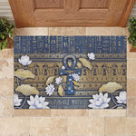 Ankh Egypt Rubber Doormat Egyptian Lotus Flowers