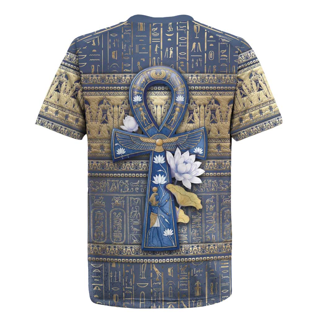Ankh Egypt Rugby Jersey Egyptian Lotus Flowers