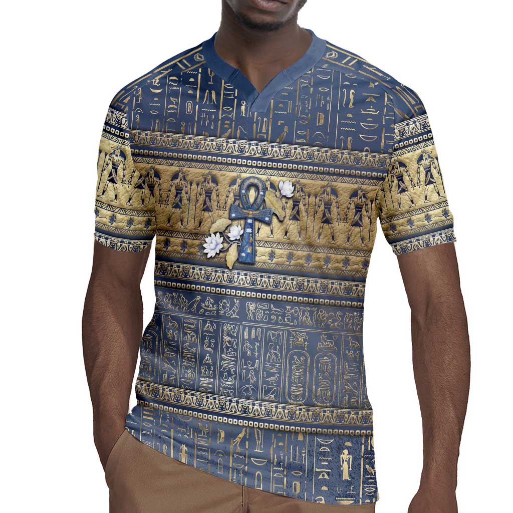 Ankh Egypt Rugby Jersey Egyptian Lotus Flowers