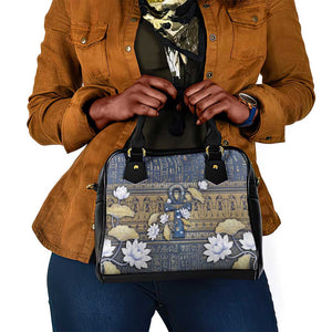 Ankh Egypt Shoulder Handbag Egyptian Lotus Flowers