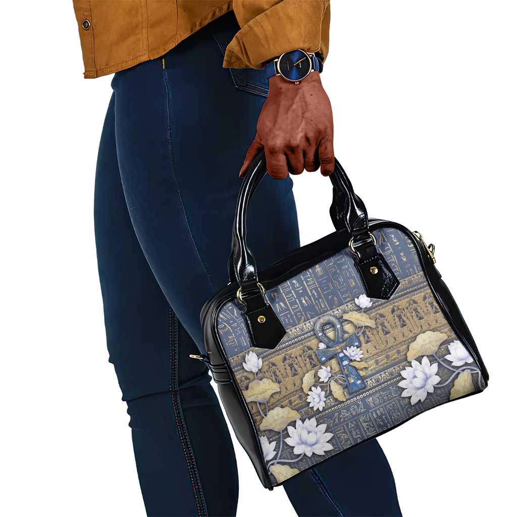 Ankh Egypt Shoulder Handbag Egyptian Lotus Flowers