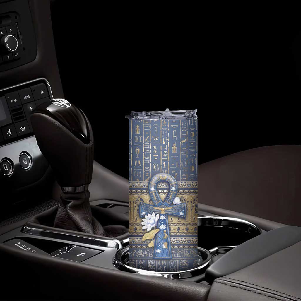 Ankh Egypt Skinny Tumbler Egyptian Lotus Flowers