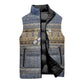 Ankh Egypt Sleeveless Puffer Jacket Egyptian Lotus Flowers