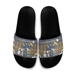 Ankh Egypt Slide Sandals Egyptian Lotus Flowers