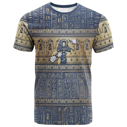 Ankh Egypt T shirt Egyptian Lotus Flowers